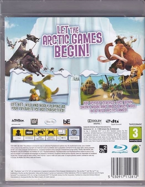 Ice Age 4 Continental Drift Arctic Games - PS3 (B Grade) (Genbrug)